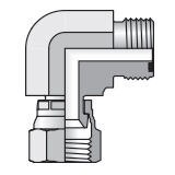 Conversion Adapter - Male O-ring Face Seal - Female 37 Flare Swivel - 90 Elbow